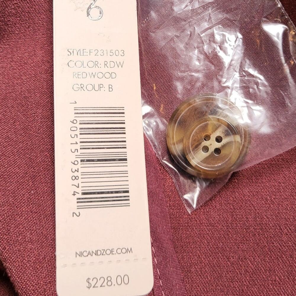 Nic+Zoe Avenue Redwood Double Breasted Stretch Blazer Size 6 NWT - Picture 10 of 11